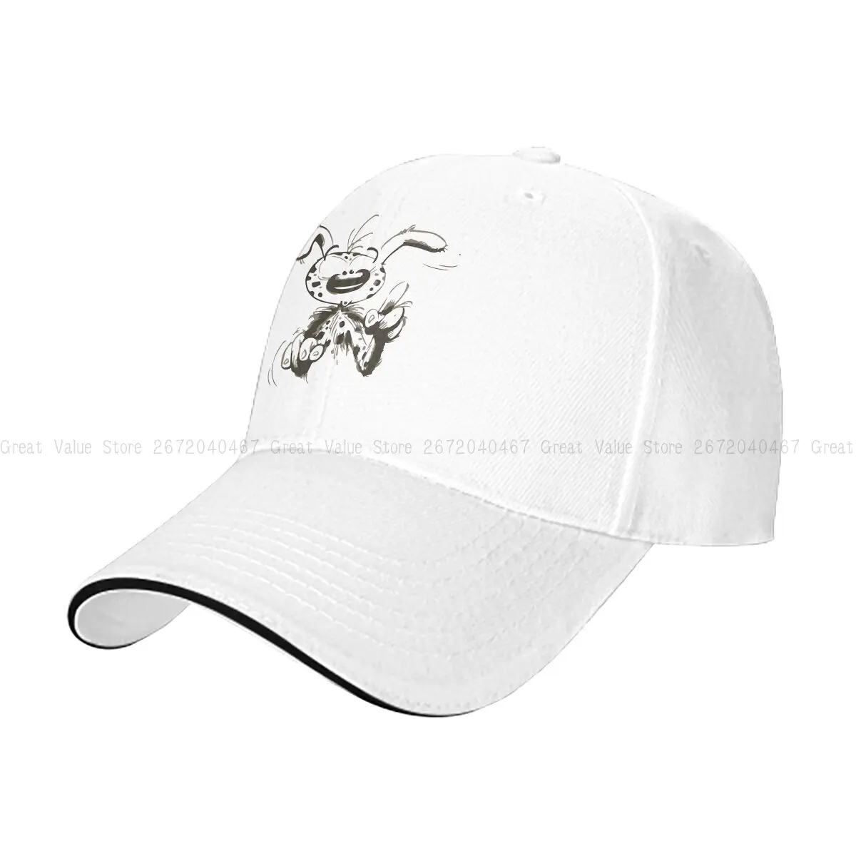 Washed Men's Baseball Cap Sketch Trucker Snapback Caps Dad Hat Marsupilami Cartoon Golf Hats