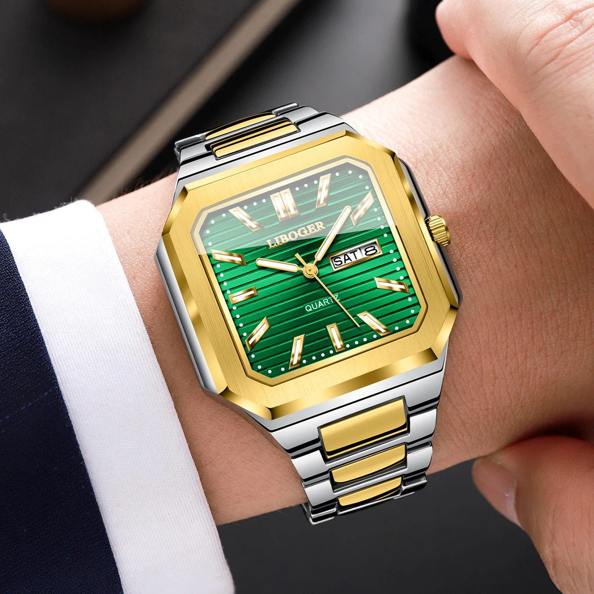 ساعات رجالية فاخرة مربعة الشكل - مراجعة Luxury Watch Organizer For Men وسعره