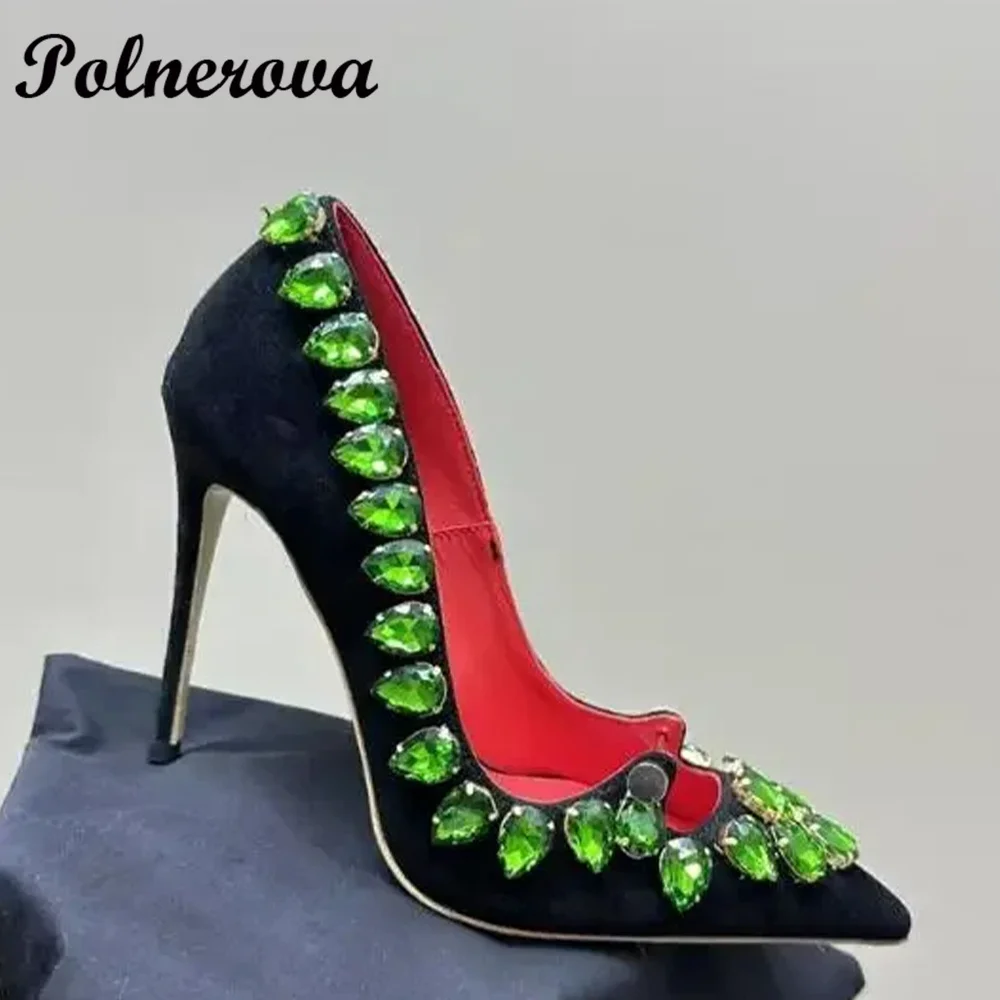 

Metal Nail Crystal Stiletto Heels Pumps Pointy Toe High Heel Sandals Women Shoe Summer Elegant Party Sandalias De Mujer Verano