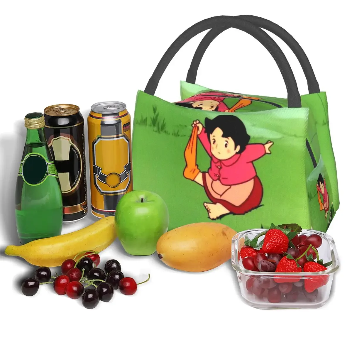 Heidi Movie Lunch Bag Cartoon Girl Portable Insulated Lunch Box Outdoor Picnic Print borsa termica Cute Thermal Tote Handbags