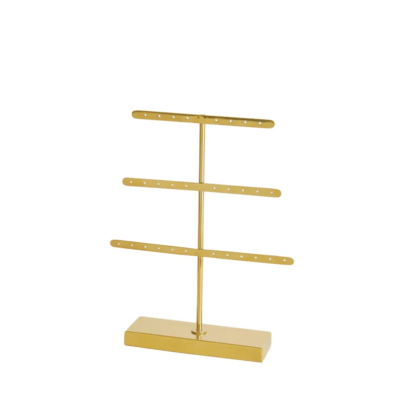 Metal Jewelry Display Stand - Adjustable Necklace Holder, Bracelet Organizer with Specialized Earclip Hooks & Earring Rack