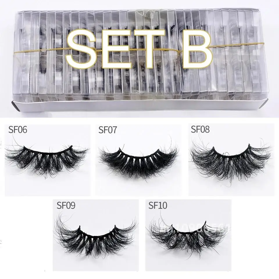 Mink Lashes 25mm Fluffy Messy 3d Eyelashes Wholesale 4/10/30/50 pcs / Lot Long Thick Mink Eyelashes Makeup