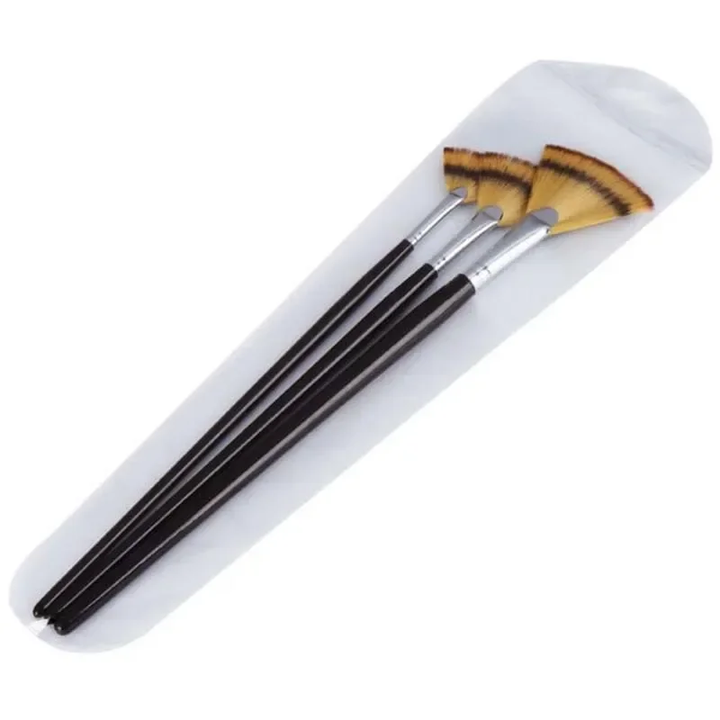 لوازم الفن فرش النايلون على شكل مروحة لون الماء فرش فرشاة النفط مجموعة 3 قطعة/الوحدة #3