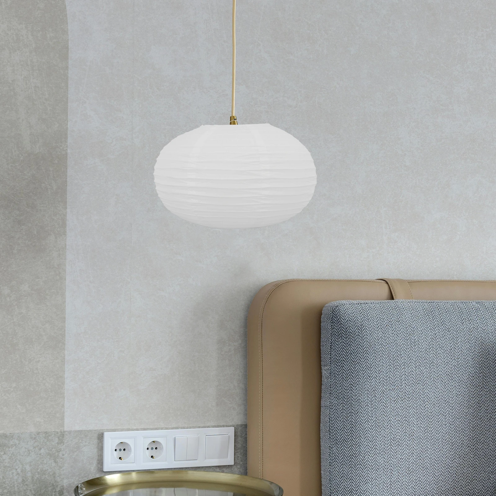 

3 Pcs Paper Lantern Shade 30cm x 20cm H Black White Lampshades for Pendant Lights Hanging Shades DIY Decor