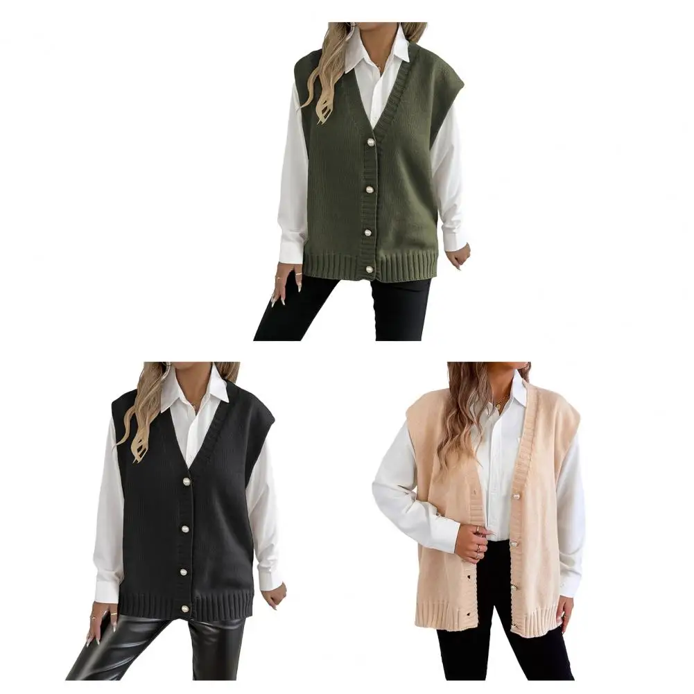 

2026 Korean Style Wool Clothing Fashion Knit Vests For Women Short Cardigan Waistcoat Cropped V-Neck Lady Sweaters Cute Tops
