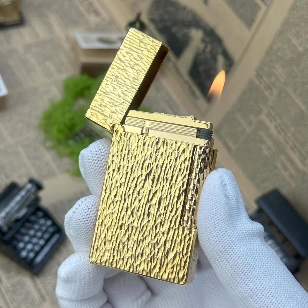 Unusual Gas Lighters Meteorite Crater Pattern Soft Flame Cigarette Tools Luxury Butane Refill Gadgets for Smoker Collections