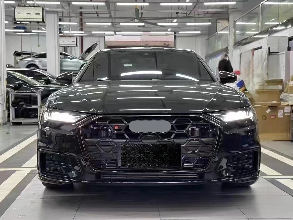 

Для Audi A6 S6 C8 2019-2025: Центральная решетка переднего бампера, накладка на противотуманные фары (в стиле S6), автомобильные аксессуары