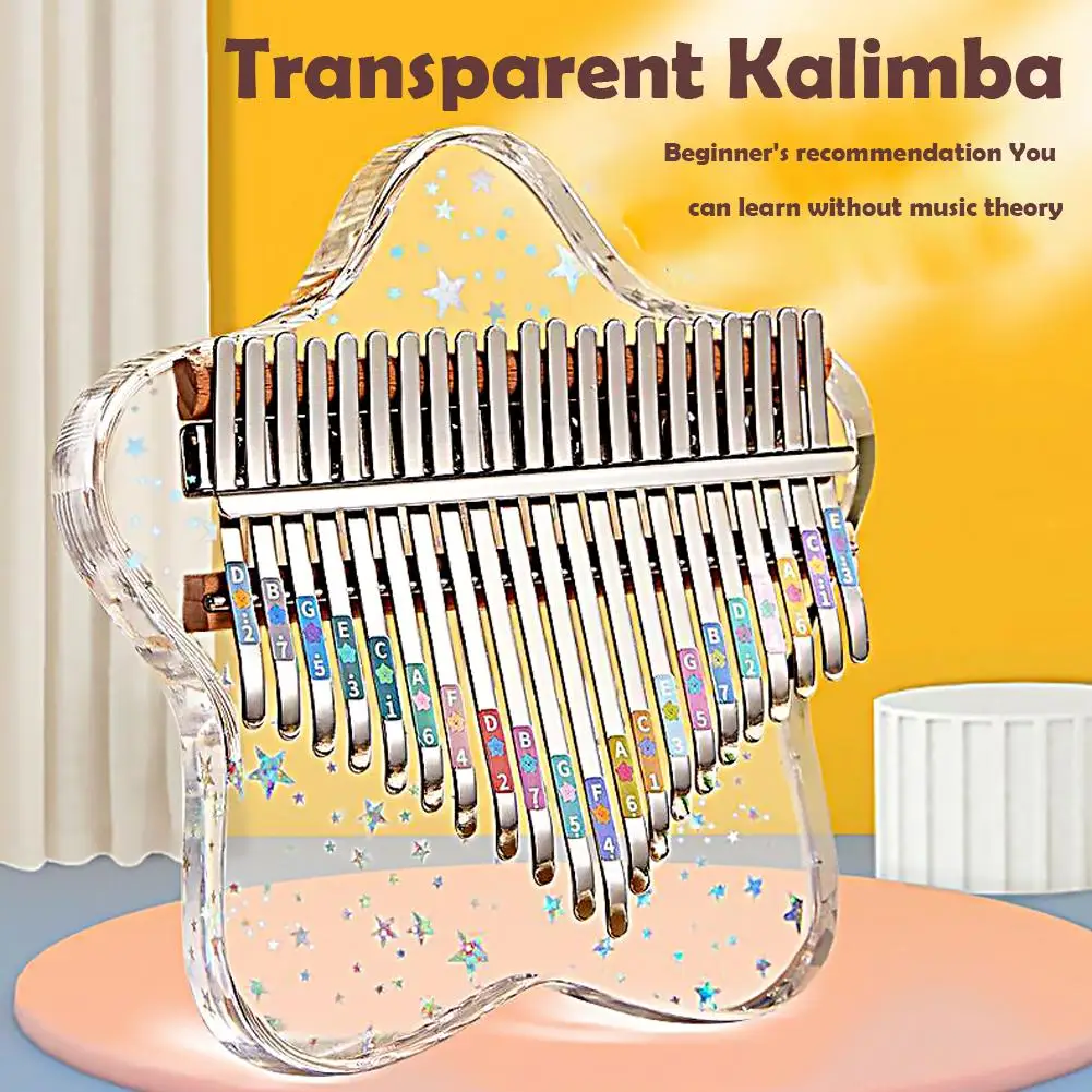 21/17 Keys Portable Finger PianoCrystal Clear Kalimba For Beginners Kids Adults, 17 Key Thumb Piano Musical Gift