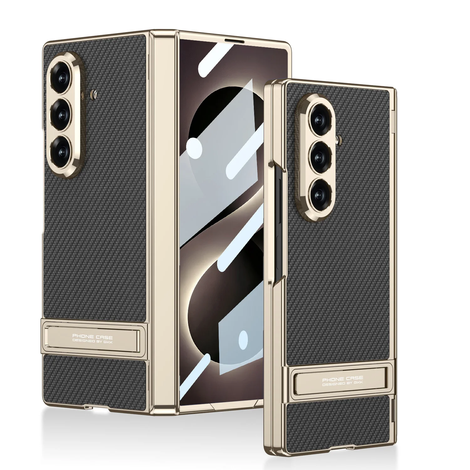 For Samsung Galaxy Z Fold 8 Ultra Case Electroplated Matte Leather Built-in Bracket Magnetic Folding Hinge Tempered Film Cover
