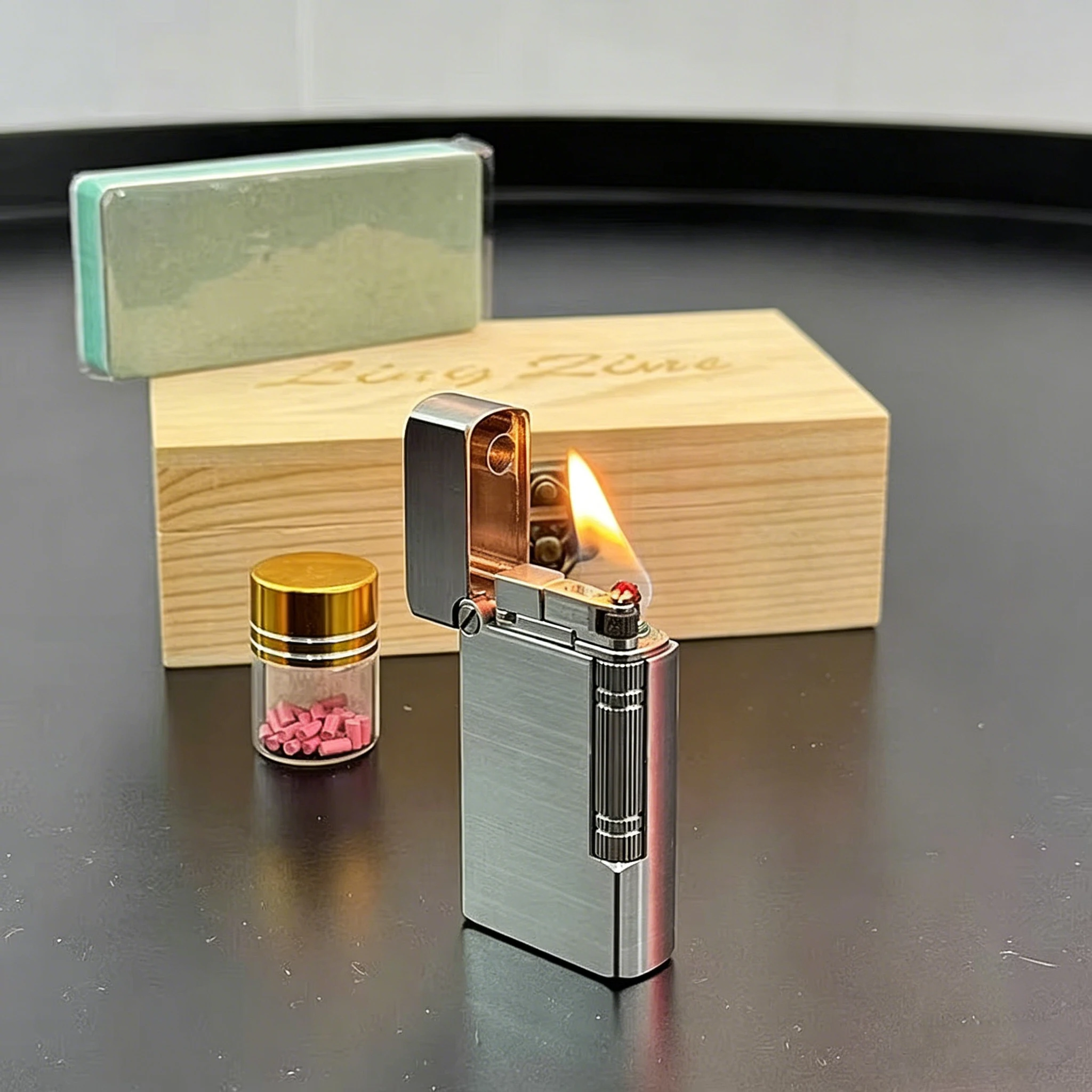 CNC Premium Precision Gasolines Lighter Stainless Steel Luxury Kerosenes wick Flint Lighter Rare  Smoking Refillable Oil Lighter