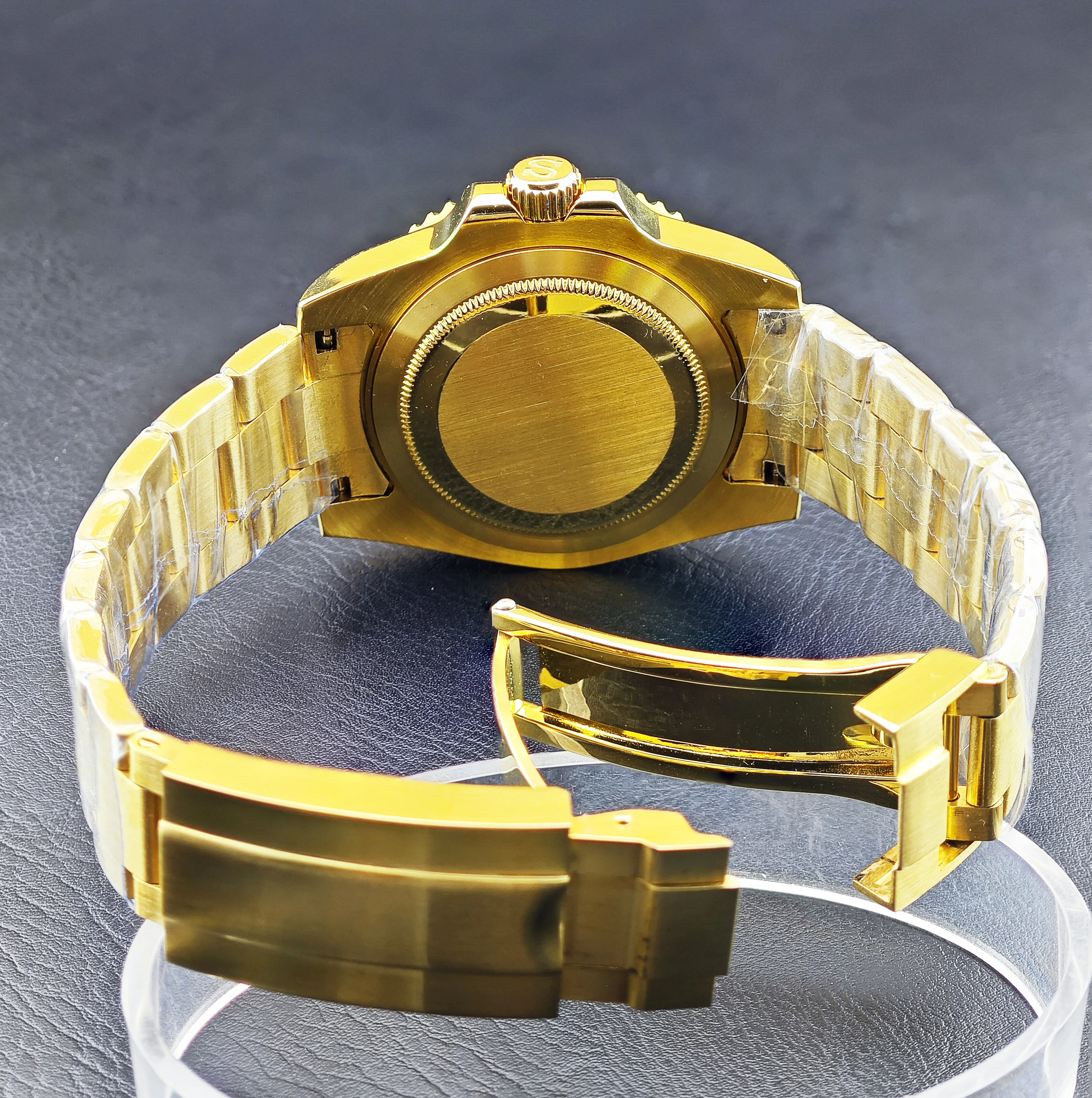 Caja de 40,5mm N H35 caja de cristal de zafiro GMT negra con anillo de sellado resistente al agua adecuada para caja de movimiento NH34 NH35 NH36 correa de 20mm