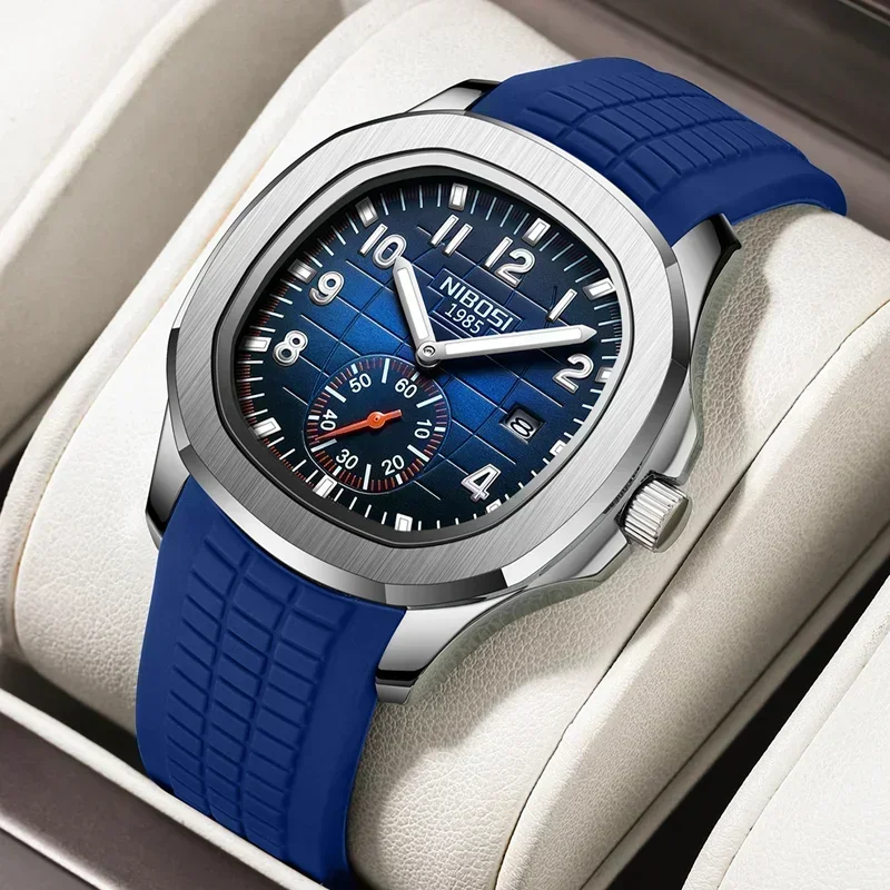 NIBOSI Sport Mens Watches Top Brand Luxury Auto Date Watch Men Waterproof Luminous AQUANAUT Quartz Watches for Men Reloj Hombre