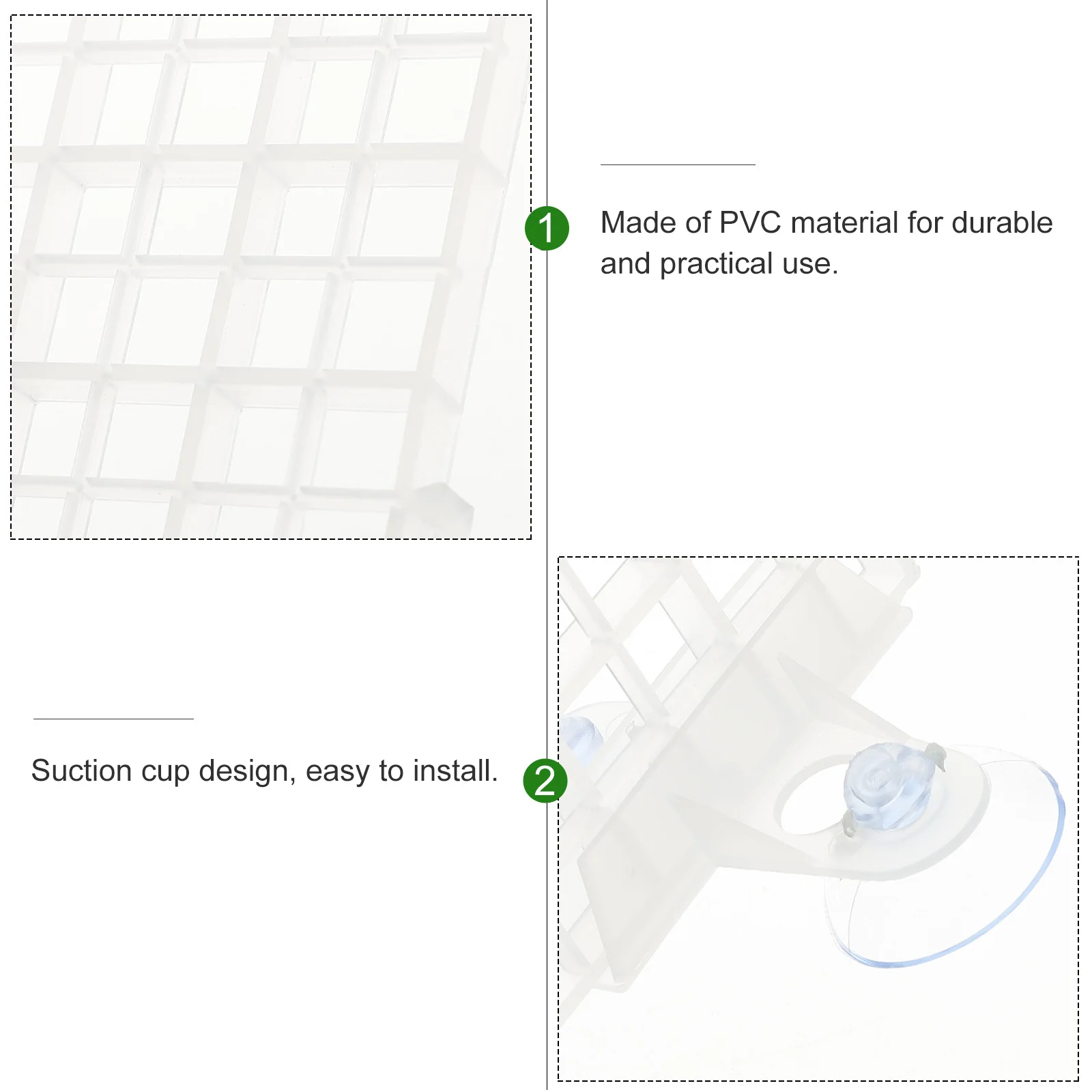 

4pcs Aquarium Isolation Panel 30X15Cm Transparent Spliced Lattice Plate For Fish Tank Breeding Separation With 4 Suction Cups