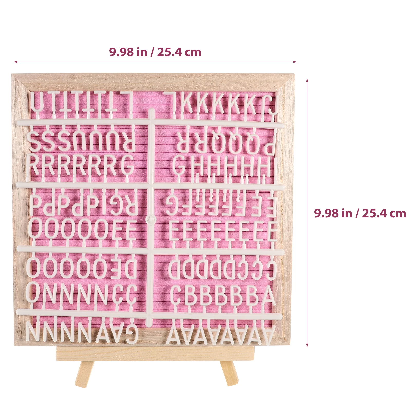 Placa de feltro com 240 letras, moldura de madeira rosa, dupla face, chá de bebê, casamento, aniversário, natal, decoração de casa, placa de mensagens, fotos