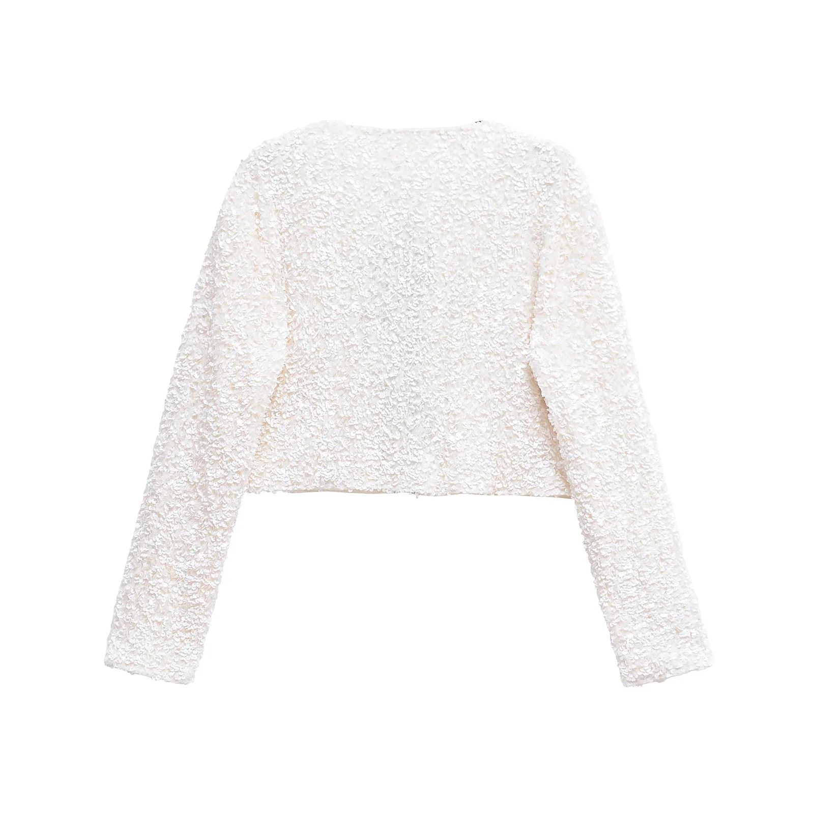 Cappotto da donna corto a maniche lunghe con paillettes o collo Cappotto da donna corto Capispalla Top chic Giacche da donna legate con fiocco Abbigliamento donna