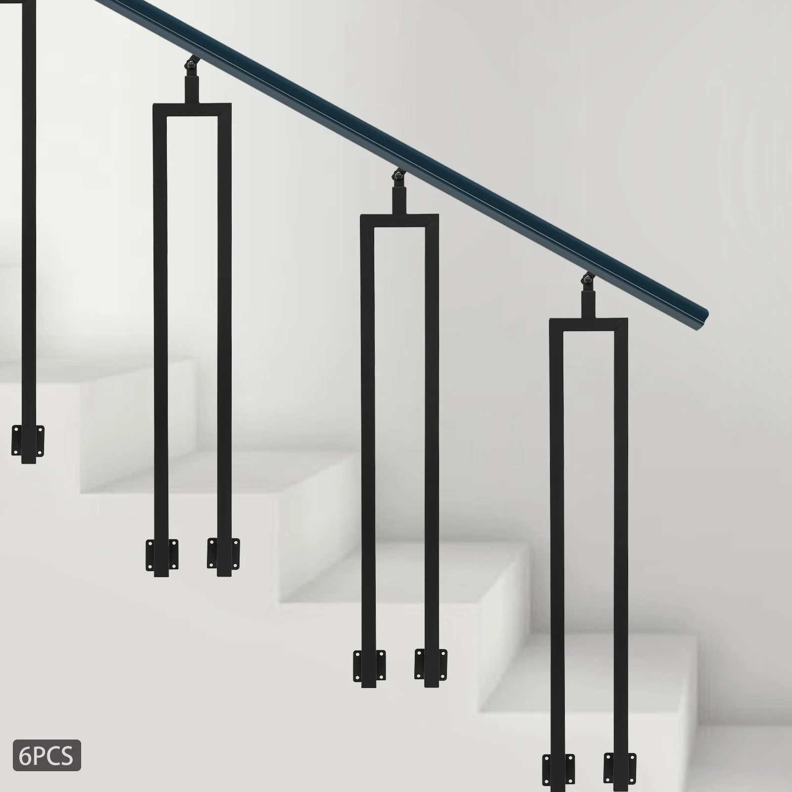 4/6 шт. U-образные лестничные балясины с регулируемым верхним кронштейном для внутренней лестницы, промышленные железные балясины с боковым креплением