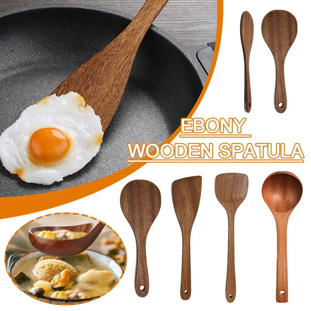 Long Handled Teak Tableware Wood Spoon Shovel Spatula Accessories Skimming Wooden Soup Kitchen Tool Spoon Cooking A2S8