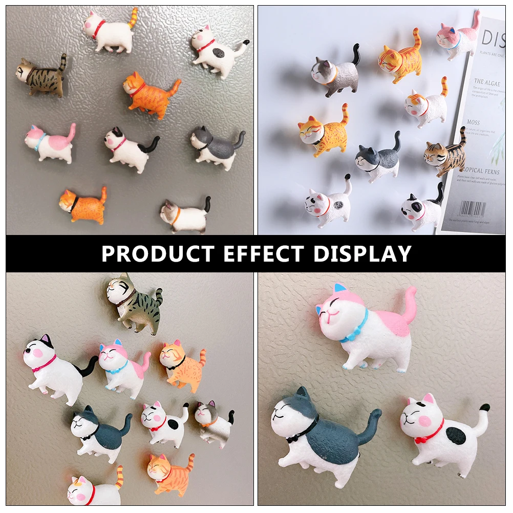 

9 Pcs Cat Fridge Magnet Animal Shaped Magnets The Refrigerator Decorative Resin