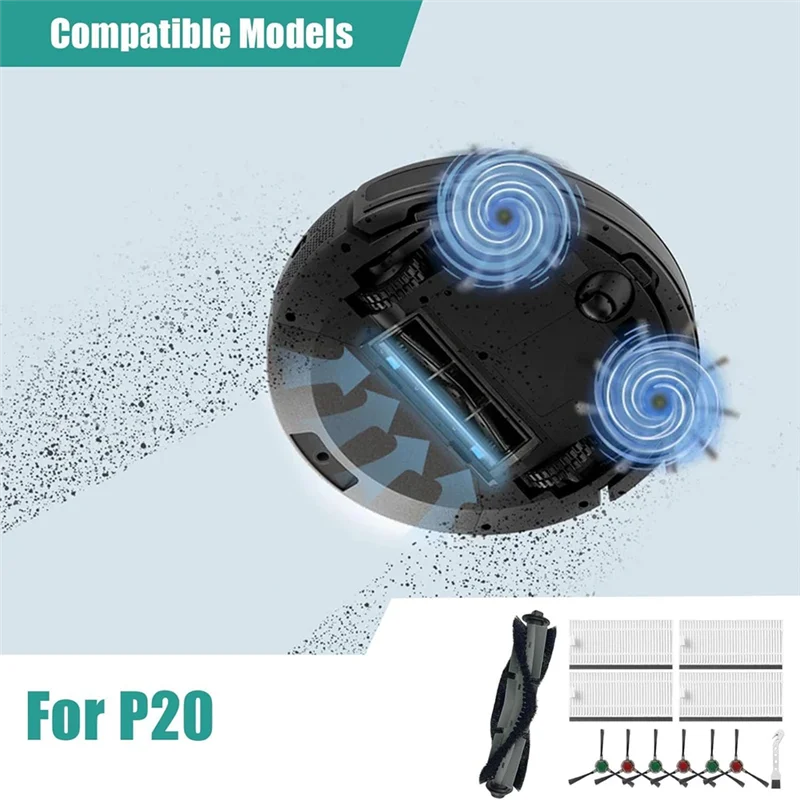 

For Airrobo P20 Robot Vacuum Cleaner Main Side Brush Hepa Filter Replacement Parts Accessories-New