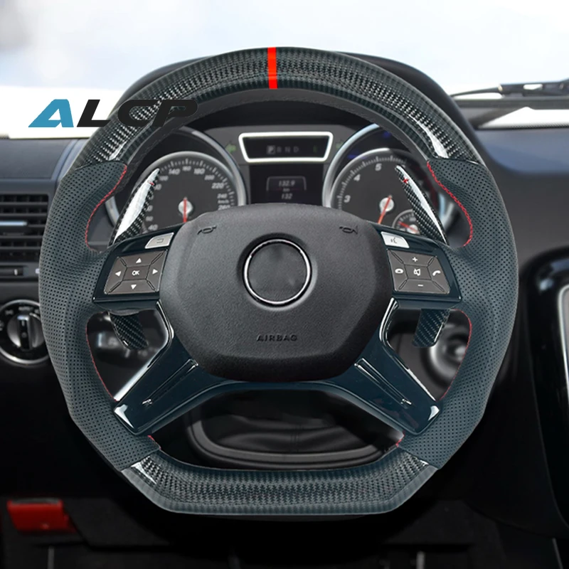 

Customized Racing Carbon Fiber Steering Wheel For Mercedes Benz GL63 ML63 G63 ML350 GL350 G500 ML400 Car Acesssories