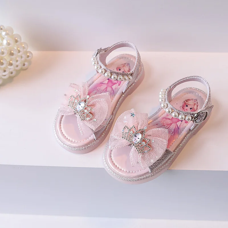 Children Sandals Girls Open Toe Cute Cartoon Princess Sandals Breathable Anti-slip Casual Sandals Size 21-30