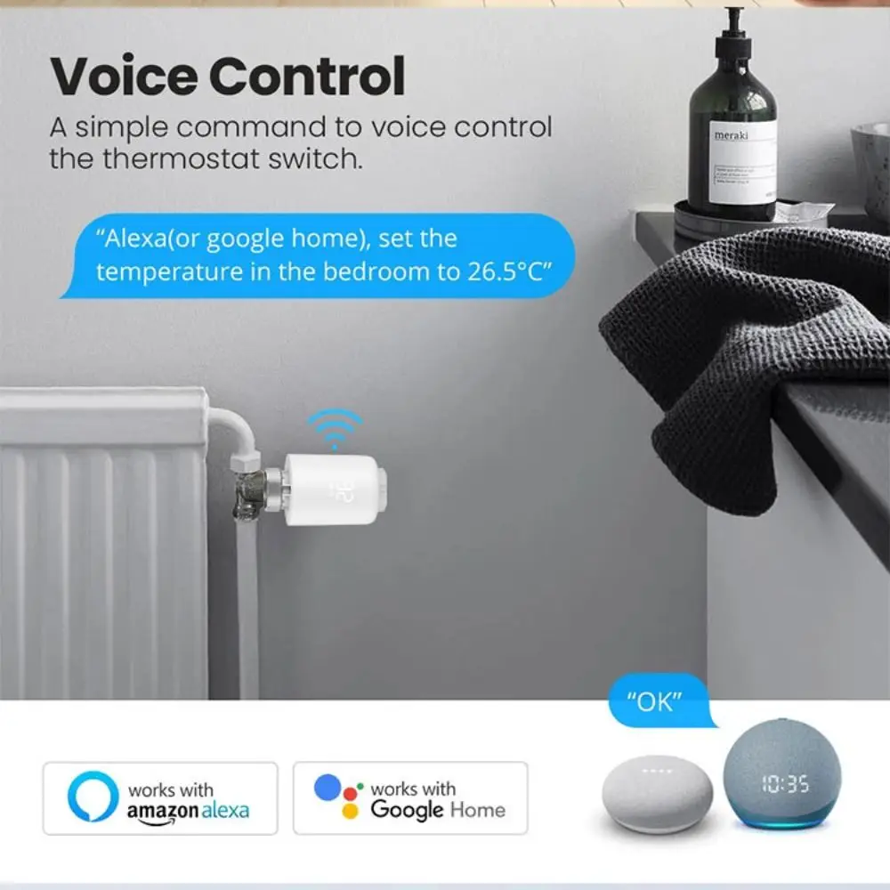 

Компактный дизайн Tuya Zigbee Приводной клапан радиатора Настраиваемый контроллер температуры функции расписания