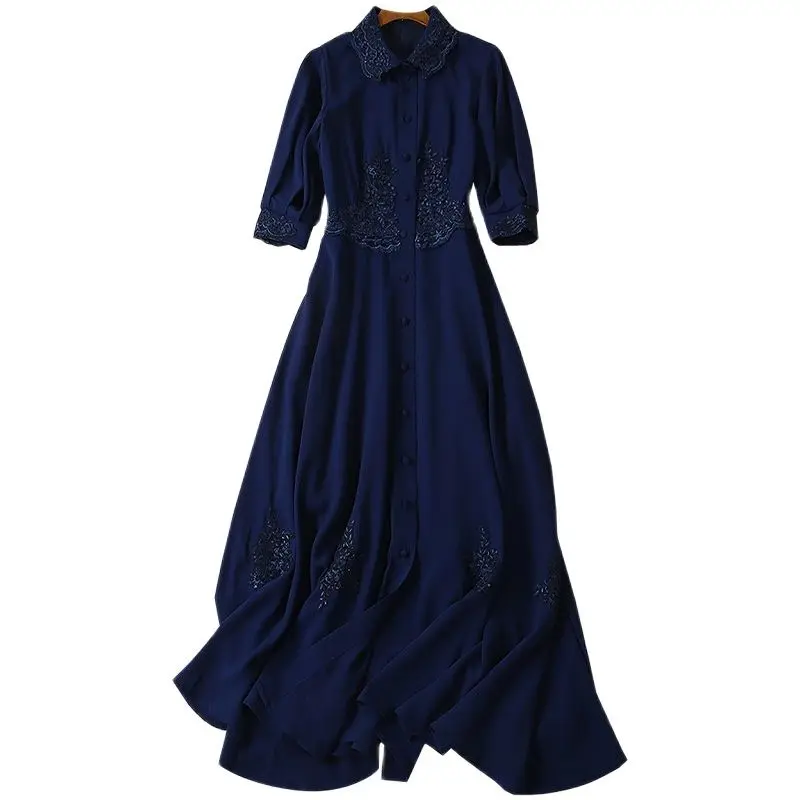 

New embroidered Chiffon Lace Waist Dress for summer 2023