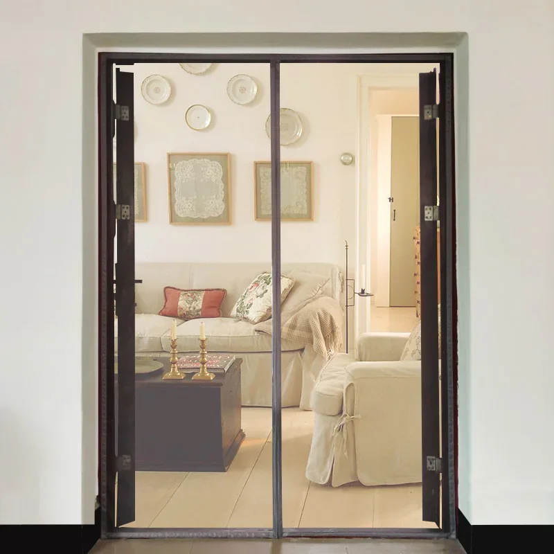 Cortina Puerta Magnética Fuerte Mosquitera Invisible, Cifrado Personalizada Pantalla Cierre Automático Eficaz Fácil