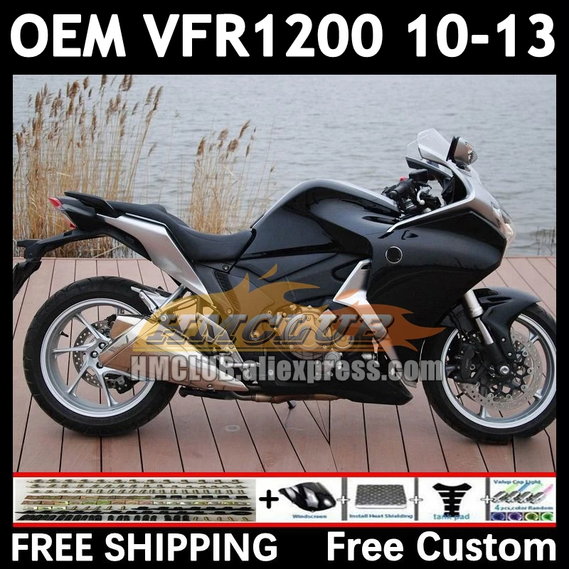 Injection For HONDA VFR1200 VFR 1200 RR CC 87No.50 VFR-1200 10 11 12 13 VFR1200RR 2010 2011 gloss black 2012 2013 OEM Fairings