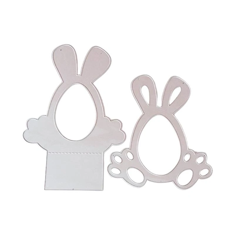 R1WA Rabbits Eggs Box Die Cut Metal Embossing Templates Carbon Steel Cutting Dies for Card Making Scrapbooking Packaging