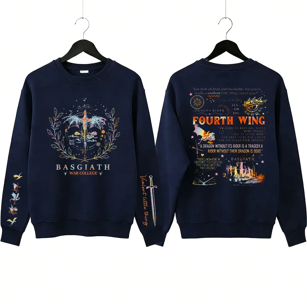 Fourth Wing Sweatshirt Basgiath War College Streetwear Dragon Rider Violet Sorrengail Unisex Tops Riders Quadrant Lover Gift Top
