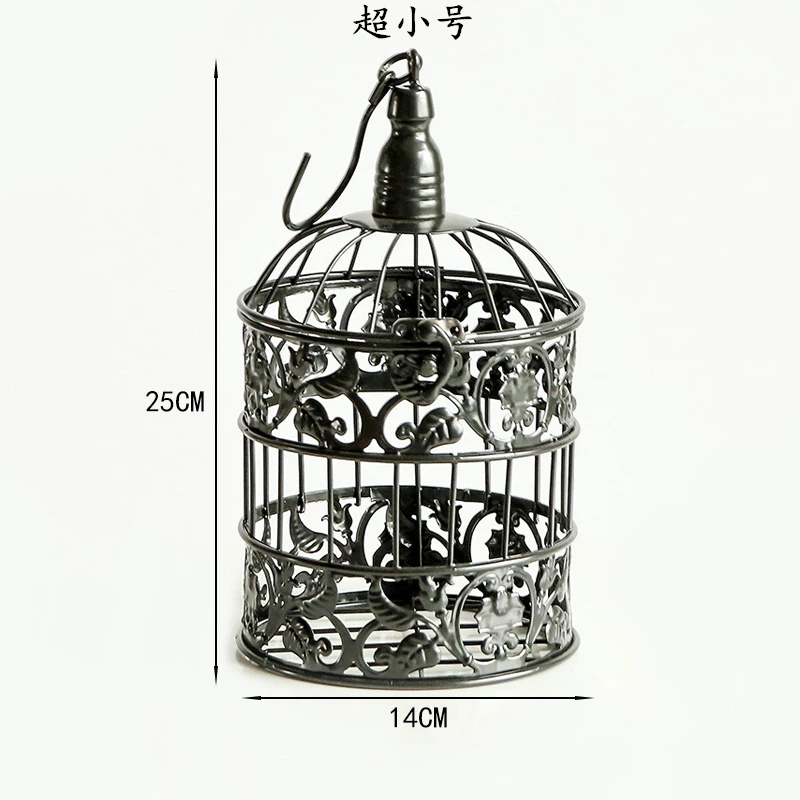 Decorazione in ferro in stile europeo gabbia per uccelli decorazioni per matrimoni fotografia di nozze gabbia per uccelli puntelli neri dorati