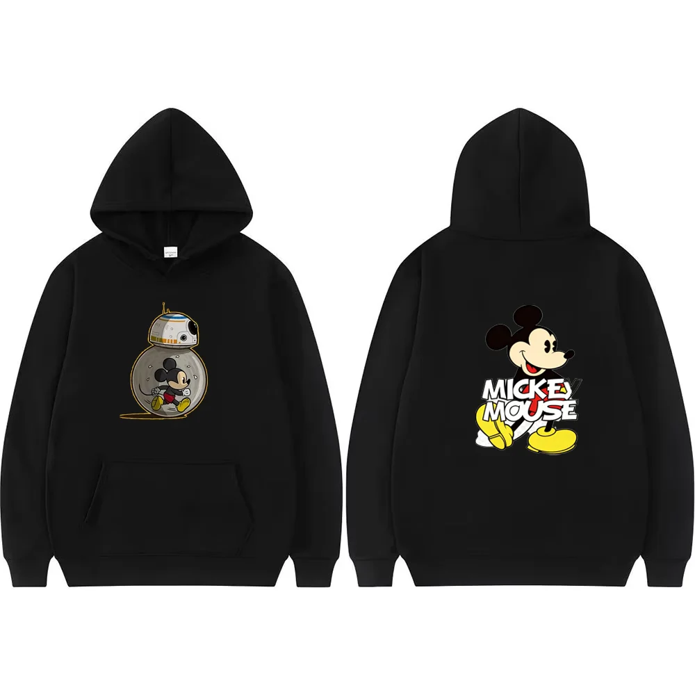 

Толстовка с капюшоном и принтом Микки Мауса Диснея, женский летний хлопковый топ, забавный стиль Харадзюку «Звездные войны», весна и осень для девочек