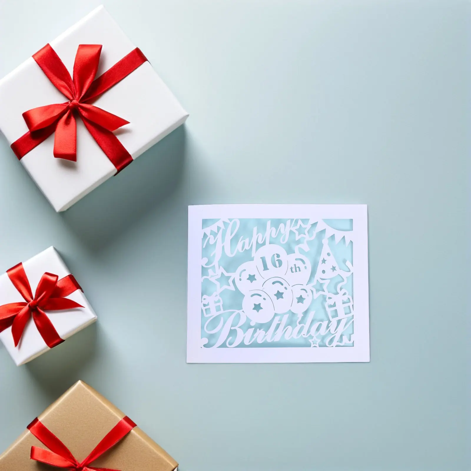 

10Sets Hollow Birthday Cards 16th Birthday Greeting Card Elegant Cutout Pattern Envelopes Party Decoration Supplies