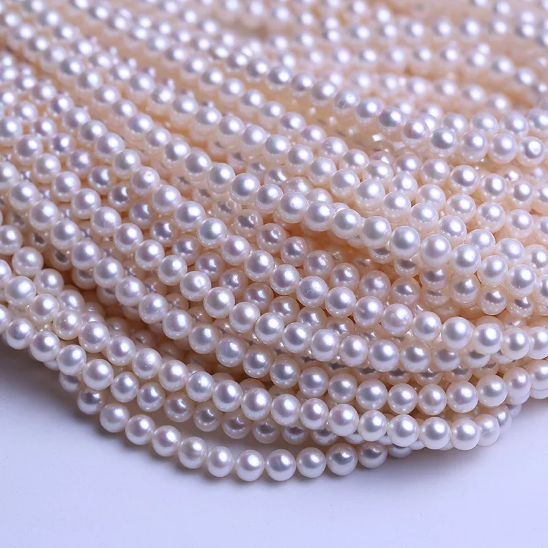 6-7mm Near Round Slight Flaw Semi Finished Necklace Strand Wholesale Freshwater Pearls Strand