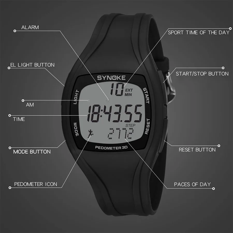 Ultra-Thin Digital Sports Watch 50M Waterproof Pedometer Timer Fashion Military Wrist Watch Reloj Hombre