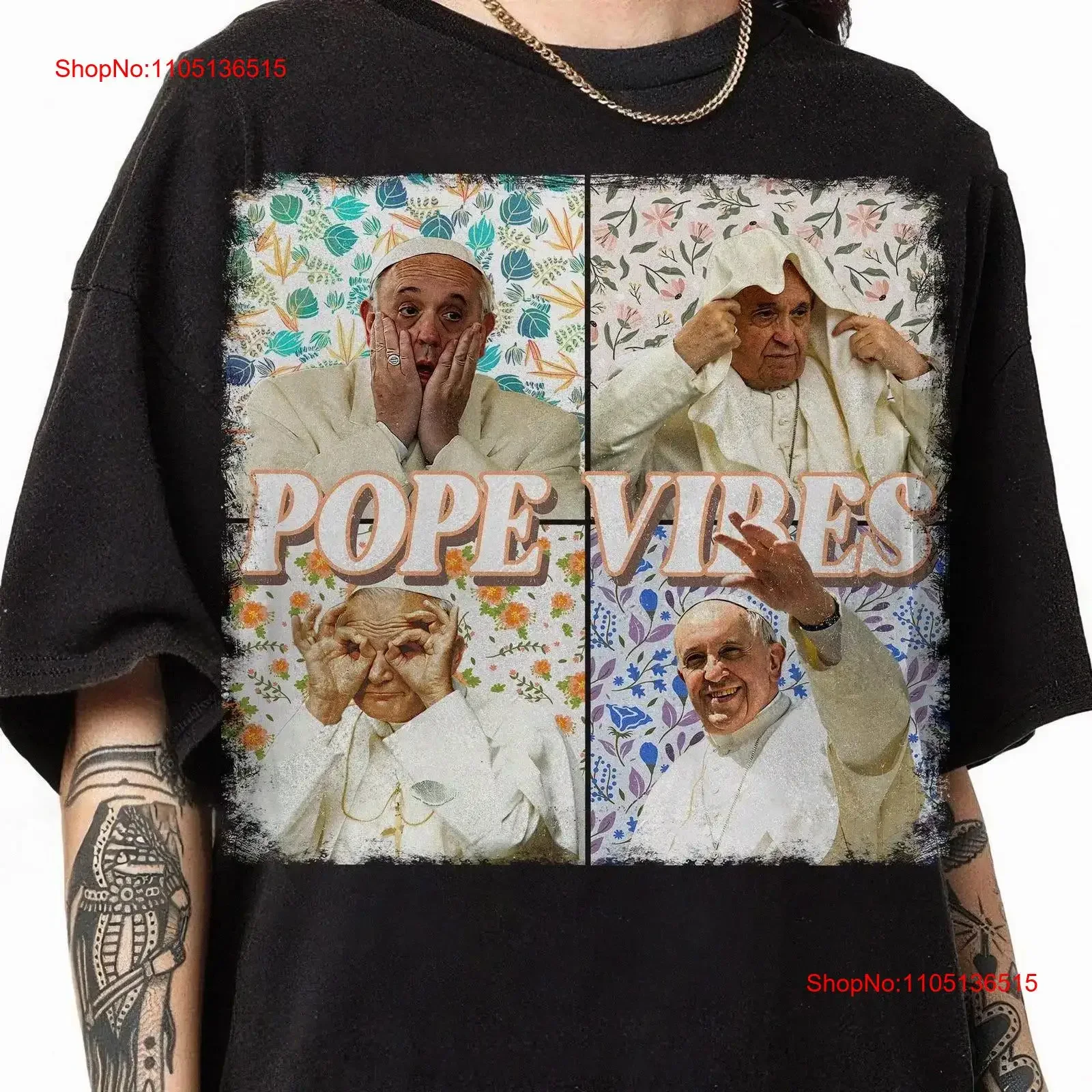 Pope Francis Vibes 2025 Pray for Holy Father T Shirt Religious Quote F vintage Washed fashion Breathable designer clothes