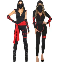 Ninja Cosplay Anime Halloween Costume for Women Adult Sexy Suit Ninja Jumpsuits Hooded Assassin Game Party Fancy Dress