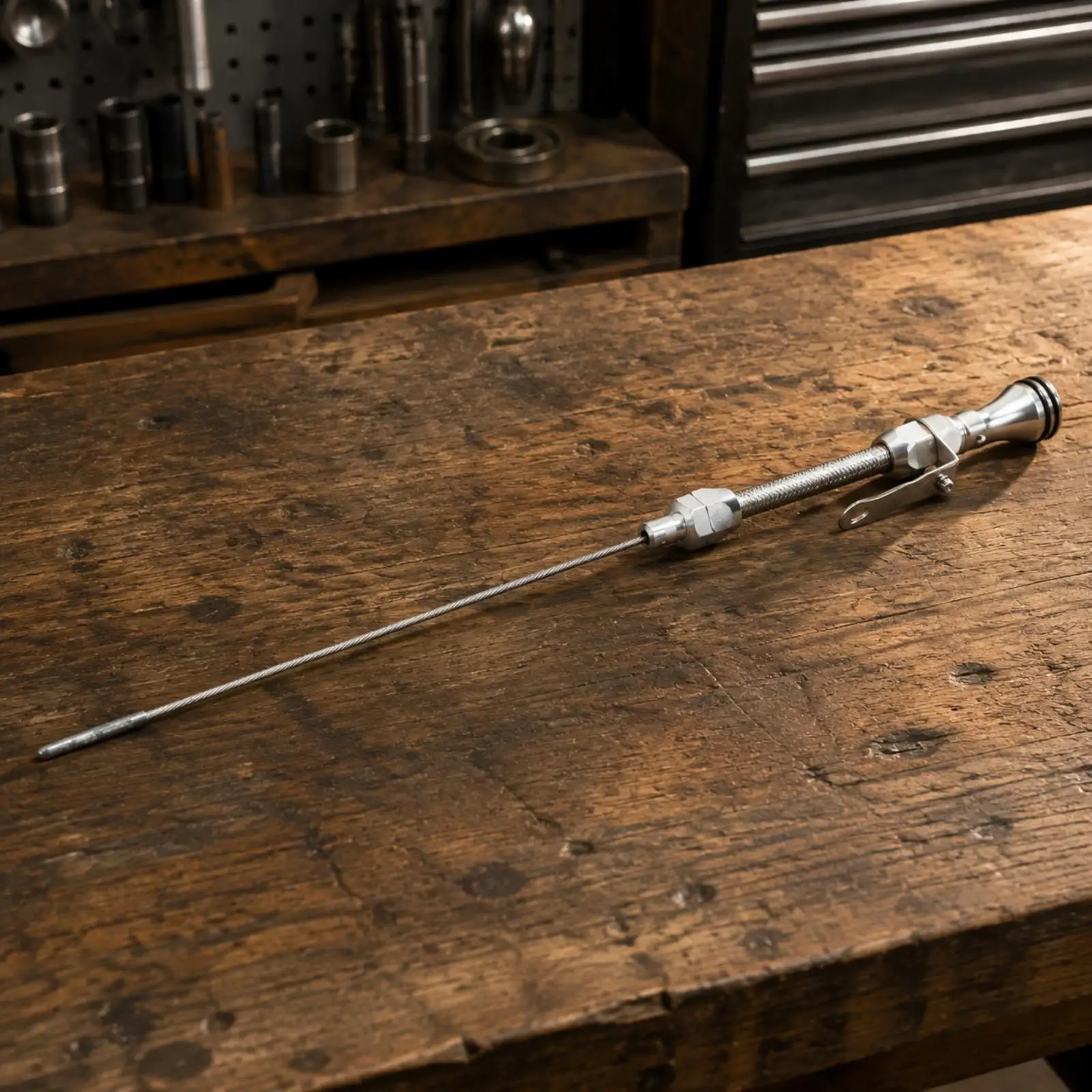 Engine Oil Dipstick for Small Block for chevy 400 with Flexible Shaft and Marked Measuring Tip