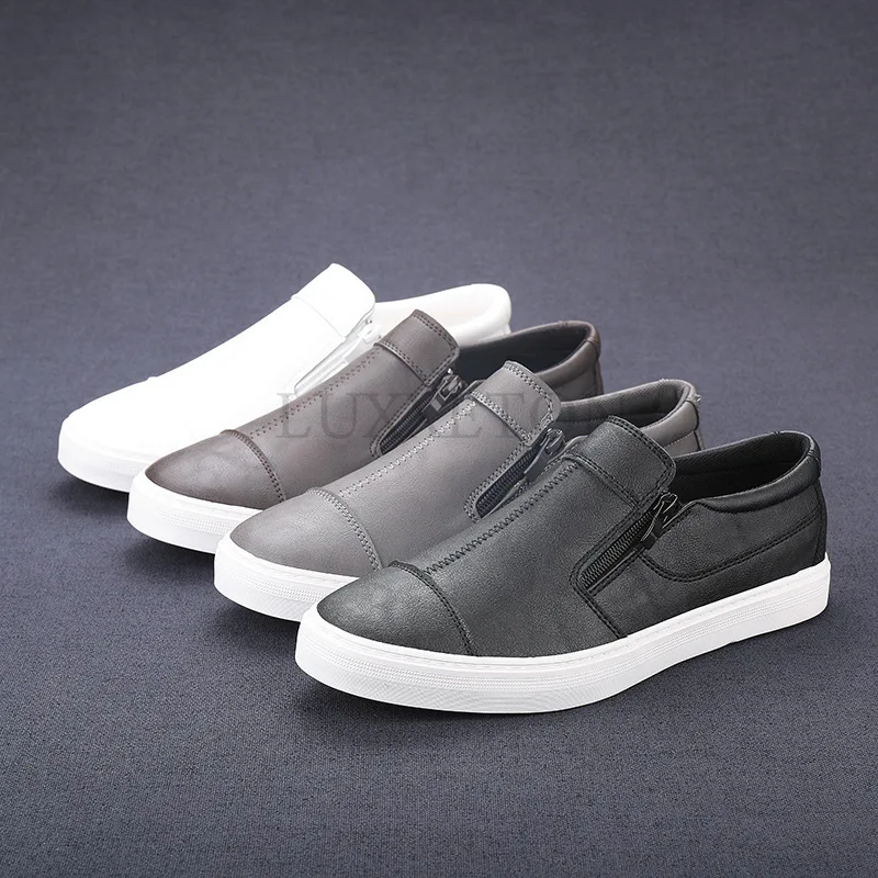 Men Genuine Leather Casual Shoes Spring Versatile Flat Sports Men Quality Casual Fashion Leather Shoes for Men