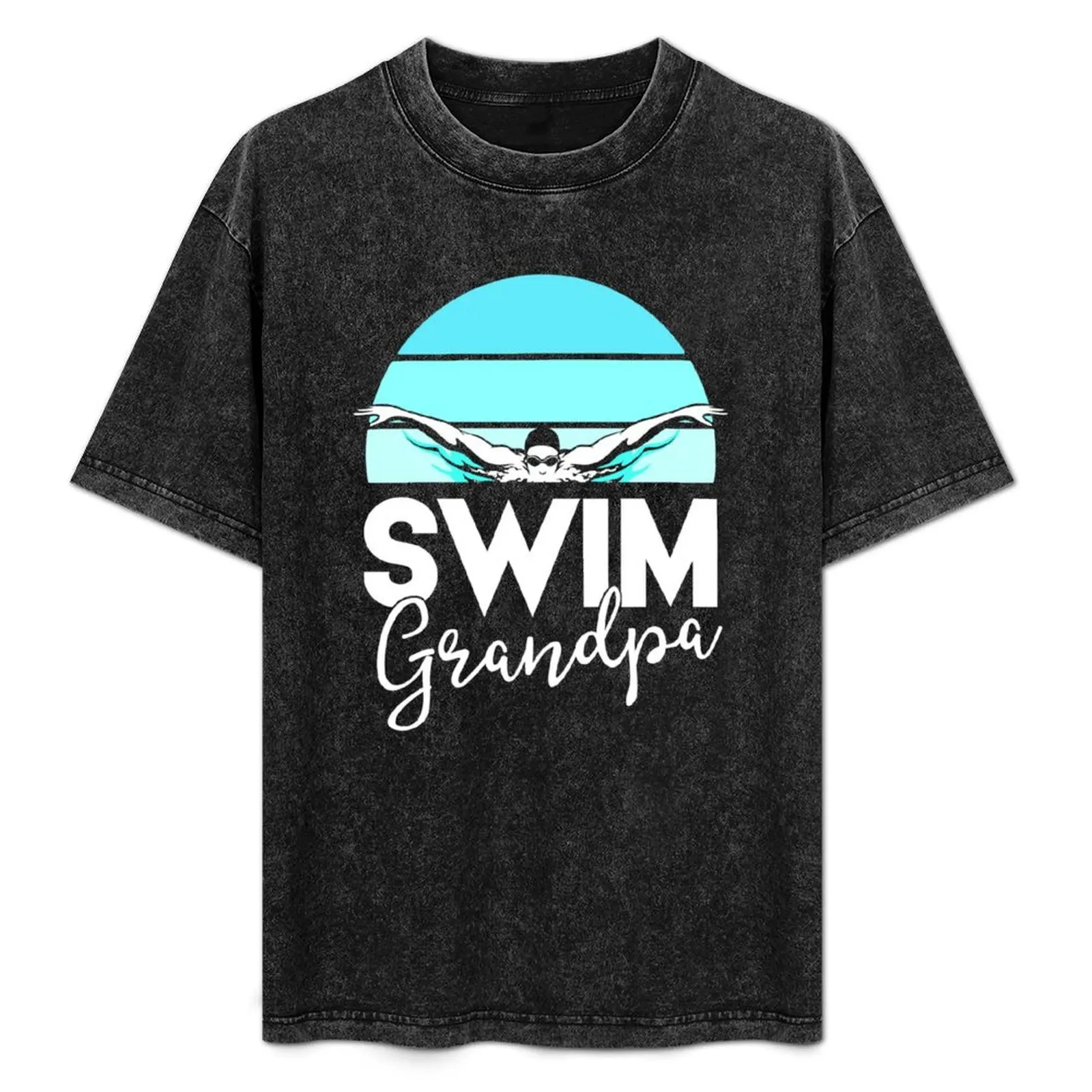 

Swim Team Shirt Grandpa Papa Swimming Meet Swimmer Gift T-Shirt Plus Size Comfort Fit Tee