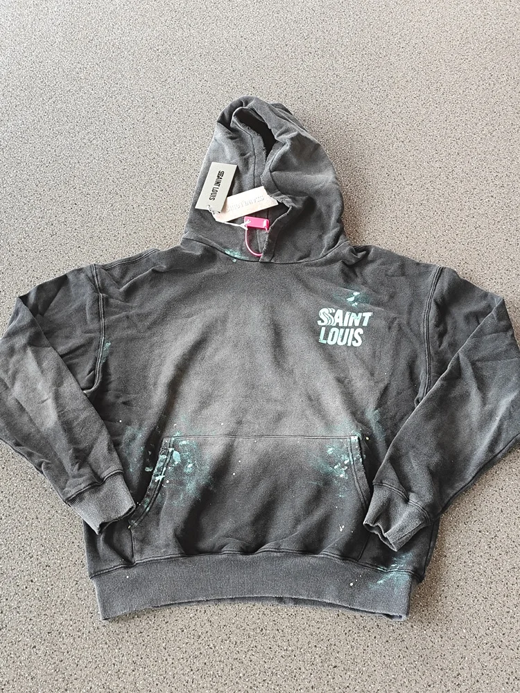 

Saint Louis Heavyweight American High Street Retro Sport Hoodie Zipper Overhead Men's INS Casual Loose Fit Printed Youth Trendy
