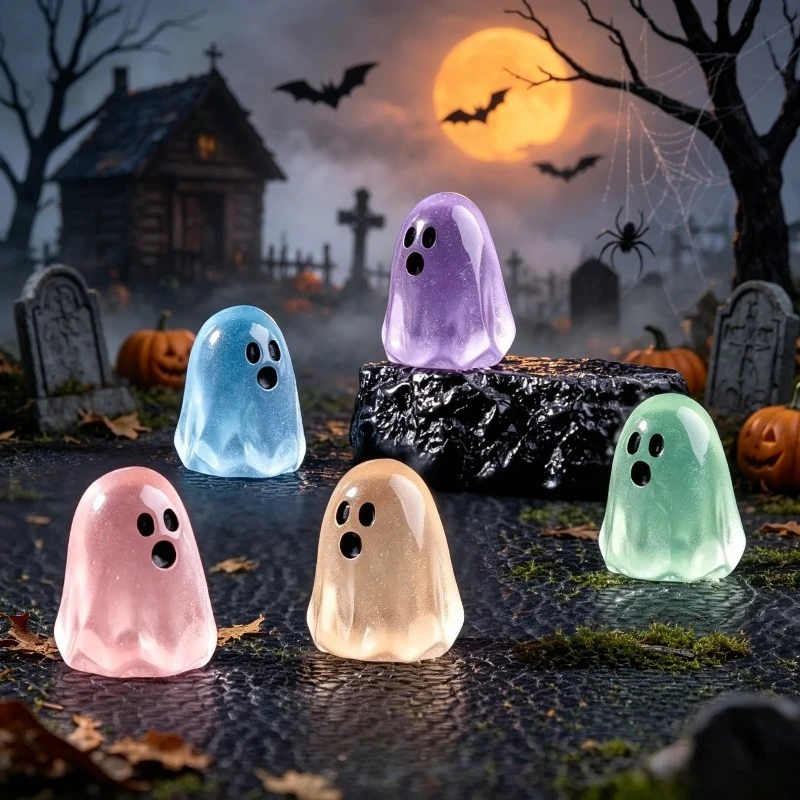 10/20/50PCS Luminous Ghost Figures - Glowing At Night Mini Action Figure Micro Landscape Miniatures, for Halloween Decoration