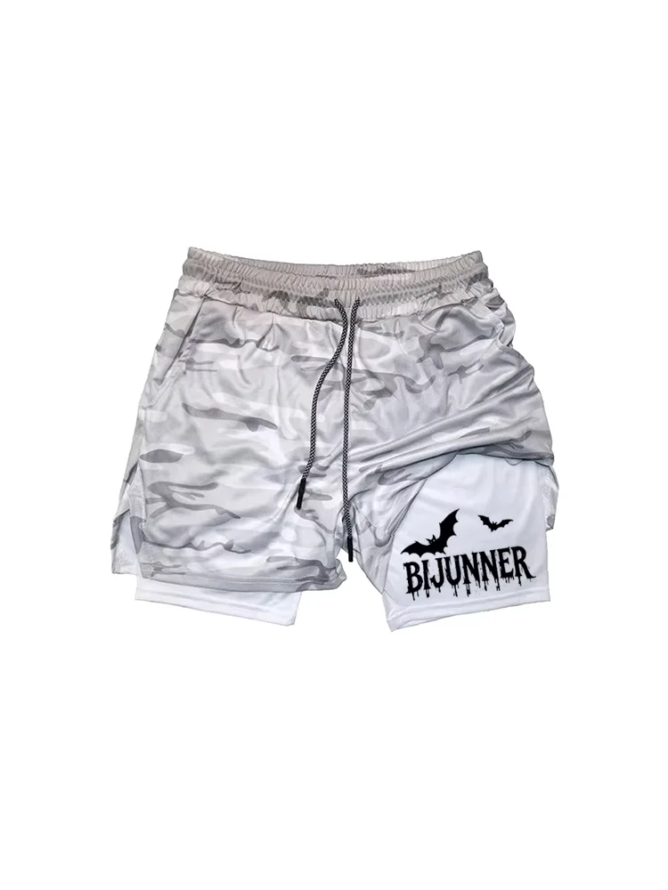 Men's Anime Hunter x Hunter Gym Shorts Bilayer 2-in-1 Breathable Quick-drying Absorb Sweat Sports Short Gym Jogging Pants df0569