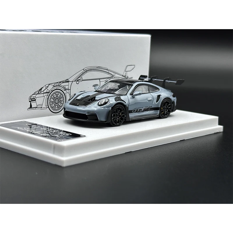 SOLO In Stock 1:64 992 GT3RS GRAY Carbon Car Diecast Diorama Model Collect Miniature Carros Toys