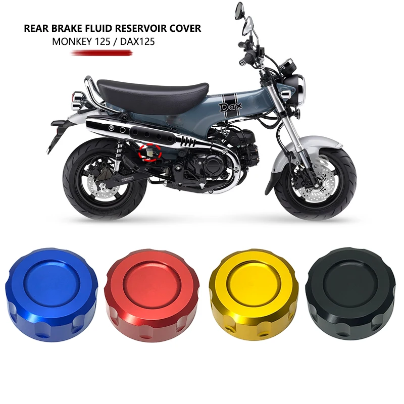 Motorcycle CNC Aluminum Rear Brake Fluid Reservoir Cover Cap For HONDA MONKEY125 Monkey 125 DAX125 DAX 125 2018-2023 2021 2022