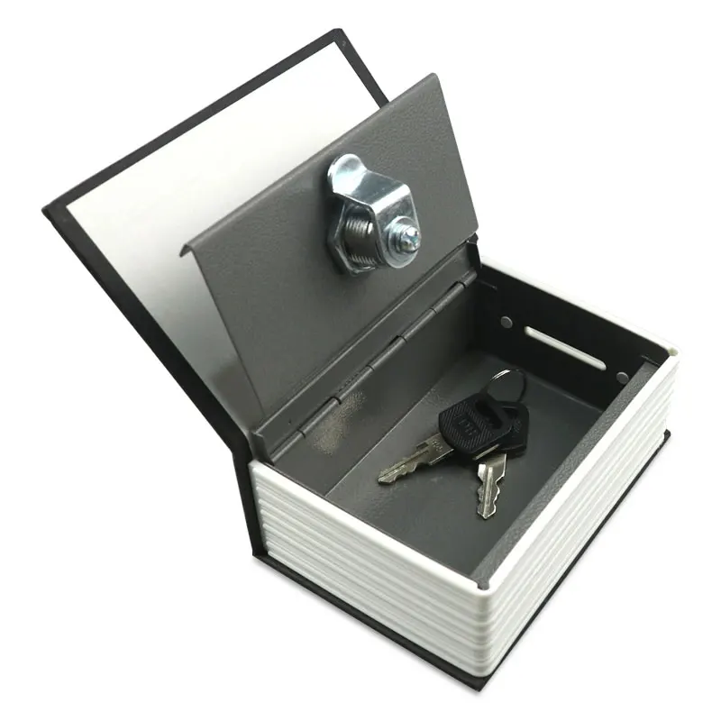 Creative Metal BookSafe Simulation Book Box,Coin Deposit Box With Key Lock, Bank Card And Business Card Storage Protection Box