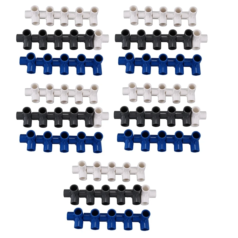 80Pcs Plastic PVC 20Mm Hose Tee Connector 3 Way Joint For Garden Irrigation Watering Pipe Adapter Tube Parts Tools