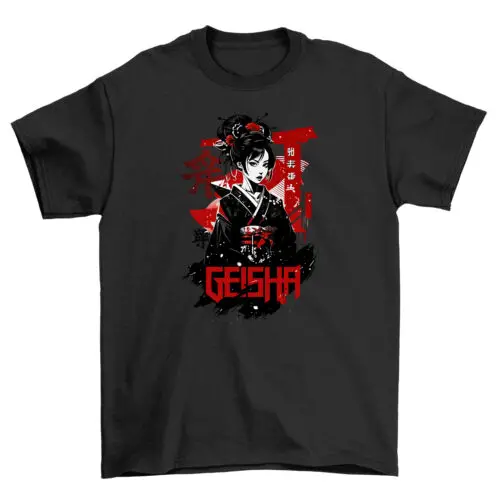 Geisha Anime JPAN t-shirt - Slay with Style! Funny Unisex Tee, Printed Design. E