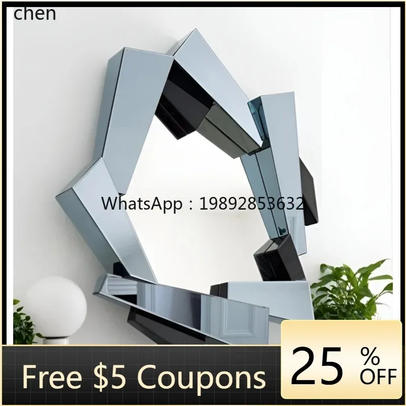

three-dimensional entrance decorative mirror creative wall hanging modern simple bathroom mirror dressing full-length mirror